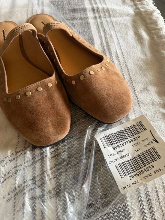 MADEWELL 9.5 The Greta suede stud Ballet Flat Mule nu882 - Picture 6 of 6